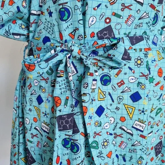 Lorraine LPD Multicolour Teacher Print Shift Dress with Belt Size 14 - Picture 7 of 10